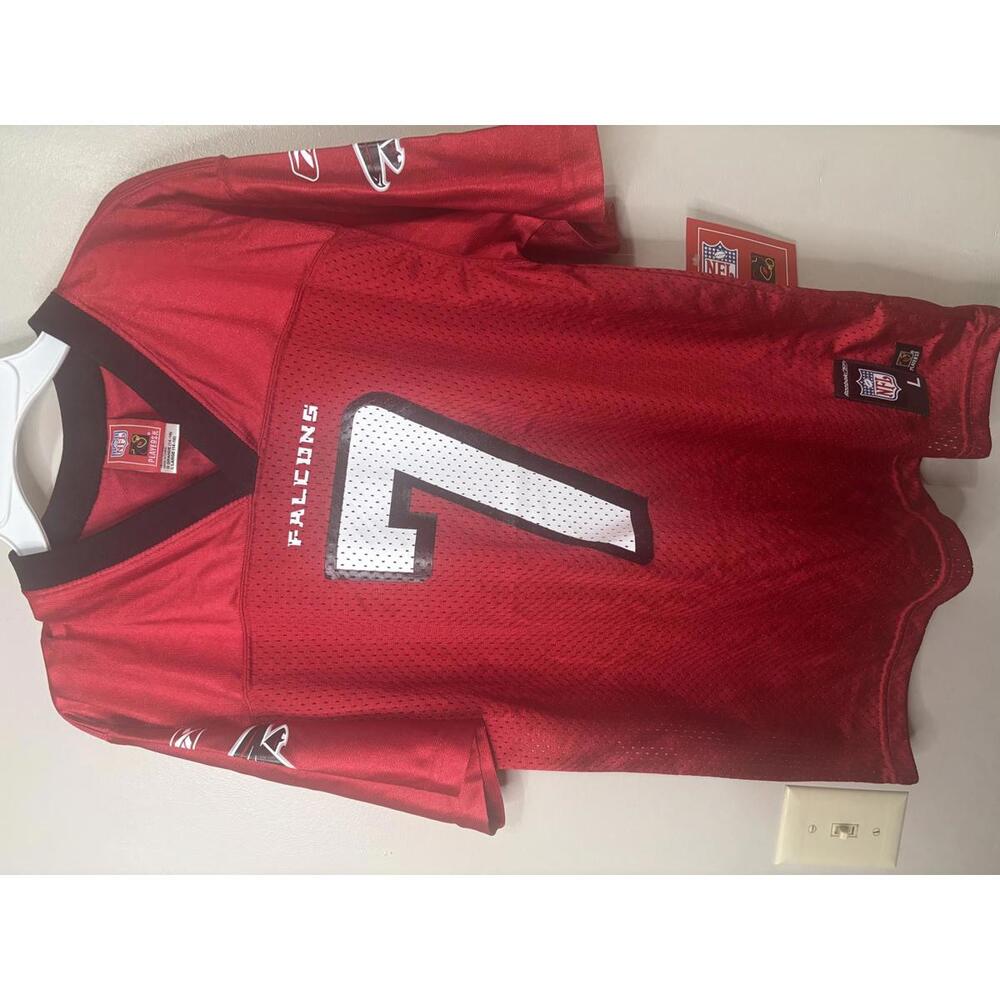 Retro Michael Vick #7 Atlanta Falcons Jersey Youth L Reebok NFL Red Throwback - Picture 1 of 6